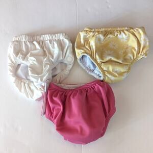 Green Sprouts Swim Diaper Cover Baby Girls Sz 12-18m Daisy Pink White